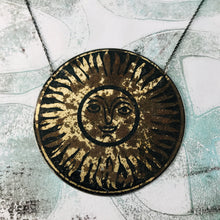 Load image into Gallery viewer, Happy Sun Upcycled Tin Necklace