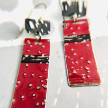 Load image into Gallery viewer, Deep Red &amp; Midnight Recycled Tin Earrings