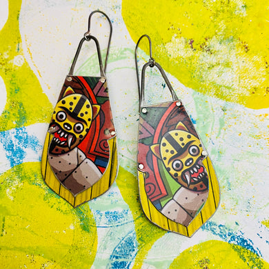 Mystical Jaguars Recycled Tin Earrings