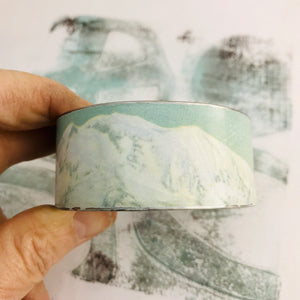Snow Covered Mountain Upcycled Tin Cuff