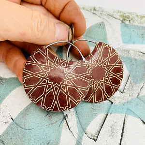 Islamic Geometry Circles Upcycled Tin Earrings