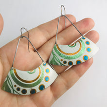 Load image into Gallery viewer, Vintage Swirls Recycled Tin Earrings Tin Anniversary Gift