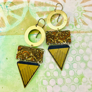 Mixed Geometric Talisman Recycled Tin Earrings