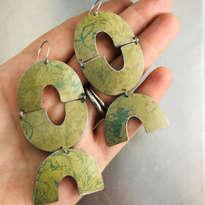 Mossy Triple Little Us Upcycled Tin Earrings