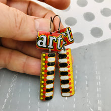 Load image into Gallery viewer, Art Rectangles Recycled Tin Earrings
