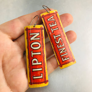 Lipton Finest Tea Upcycled Tin Earrings
