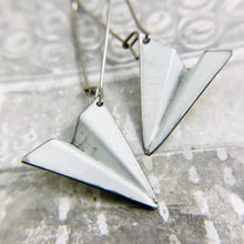 Load image into Gallery viewer, White Paper Airplanes Zero Waste Tin Earrings