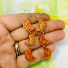 Load image into Gallery viewer, Biscotti Coin Crescents Upcycled Tin Earrings