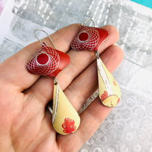Load image into Gallery viewer, Red Spiro Rex Ray Zero Waste Tin Earrings