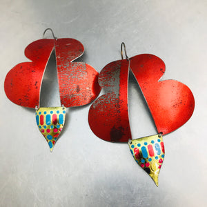 Abstract Butterflies Upcycled Tin Earrings