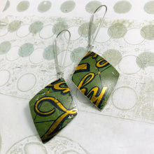 Load image into Gallery viewer, Vintage French Green &amp; Gold Tin Diamond Earrings