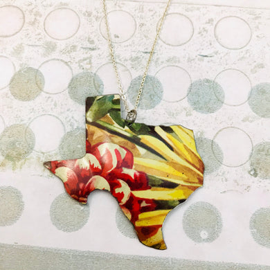 Wildflower Texas Recycled Tin Necklace