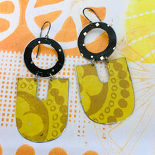 Load image into Gallery viewer, Big Mustard Chunky Horseshoes Zero Waste Tin Earrings