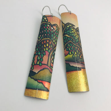 Golden River’s Edge Rectangle Tin Earrings
