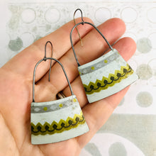 Load image into Gallery viewer, Golden Edge on White Zero Waste Tin Earrings