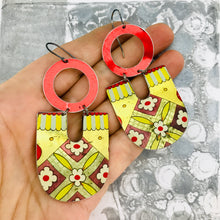 Load image into Gallery viewer, Santa Fe Scarlet Chunky Horseshoes Zero Waste Tin Earrings
