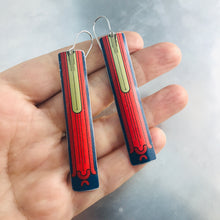 Load image into Gallery viewer, Formal Long Rectangle Tin Earrings