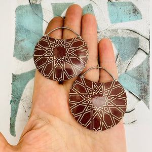 Islamic Geometry Circles Upcycled Tin Earrings