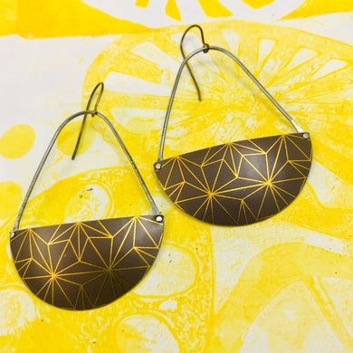 Mod Espresso & Copper Recycled Tin Earrings
