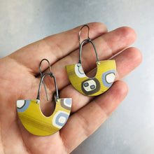 Load image into Gallery viewer, Mod Golds &amp; Slate Little Us Upcycled Tin Earrings