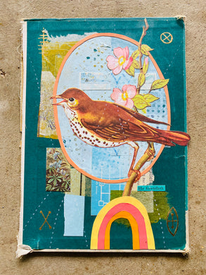 He Fortelleth •  Collage on Upcycled Book Cover