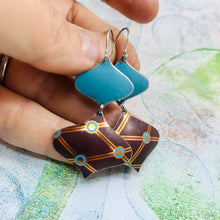Load image into Gallery viewer, Chocolate &amp; Blues Ray Zero Waste Tin Earrings