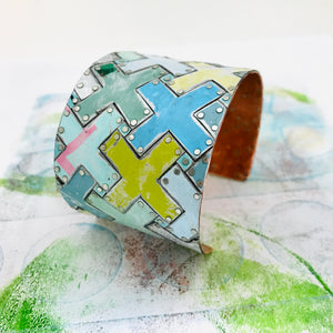 Cool Positive Upcycled Tesserae Wide Tin Cuff