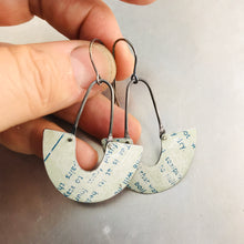 Load image into Gallery viewer, Distressed Instructions Little Us Upcycled Tin Earrings
