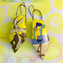Load image into Gallery viewer, Wile E. Coyote &amp; Roadrunner Recycled Tin Earrings