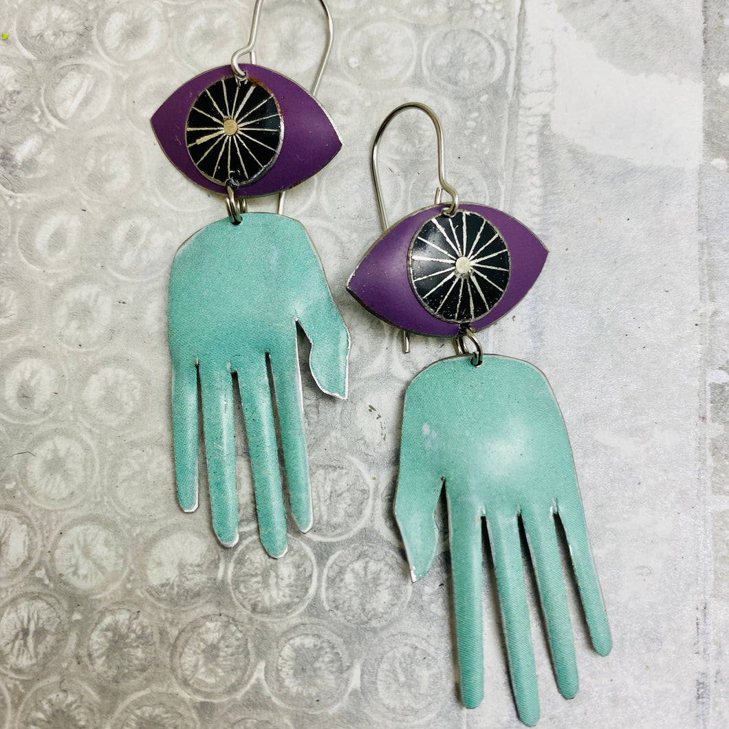 Protective Eye Talisman Tin Earrings