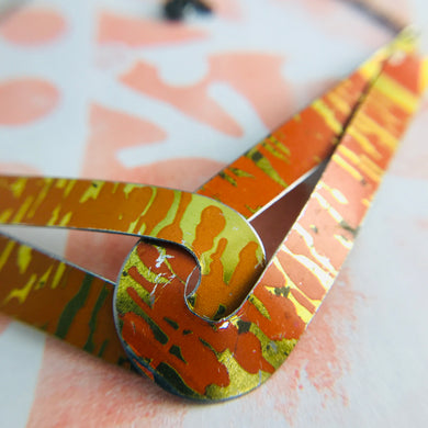 Entwined Orange Horseshoes Zero Waste Tin Necklace