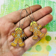 Load image into Gallery viewer, Gingerbread Men Upcycled Tin Earrings