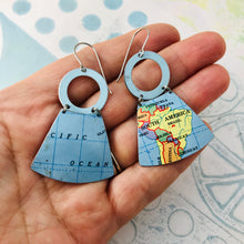 Load image into Gallery viewer, Pacific and South America Small Fans Zero Waste Tin Earrings