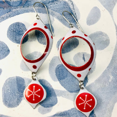 Retro Open Ogee Mod Asterisks Zero Waste Tin Earrings