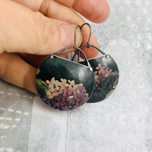 Load image into Gallery viewer, Hydrangeas Upcycled Tin Circle Earrings