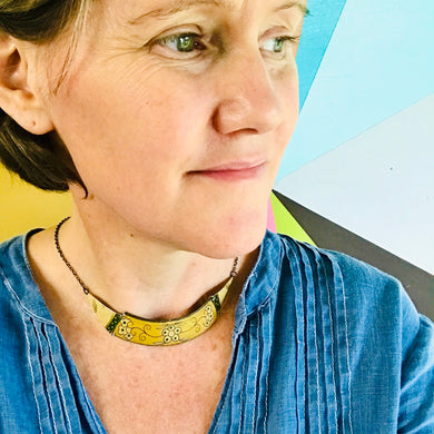 Buttery Yellow Zero Waste Tin Choker Necklace