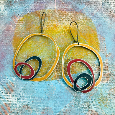 Sunset Scribbles Upcycled Tin Earrings