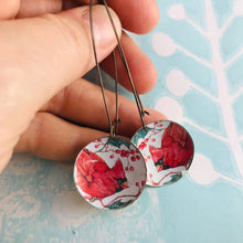 Load image into Gallery viewer, Winter Cardinals Large Basin Earrings