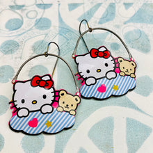 Load image into Gallery viewer, Hello Kitty &amp; Teddy Upcycled Tin Earrings