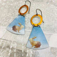 Load image into Gallery viewer, Little Bunnies Small Fans Tin Earrings
