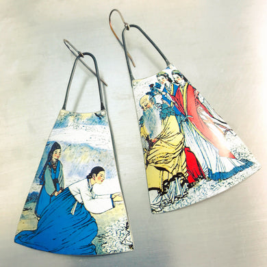 Mountain Sage Zero Waste Tin Long Fans Earrings