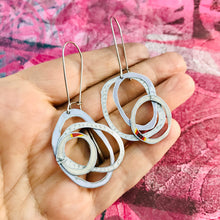 Load image into Gallery viewer, Mixed Whites Smaller Scribbles Upcycled Tin Earrings