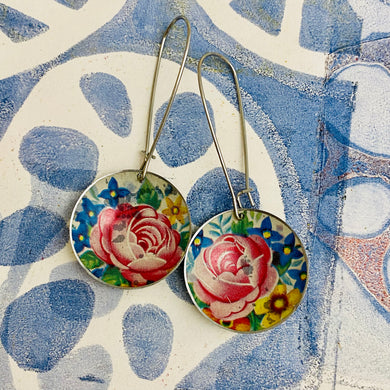 Big Red Roses Medium Basin Earrings