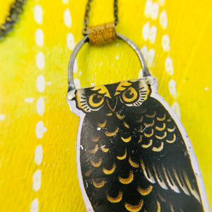 #13 Moon Owl Zero Waste Tin Necklace
