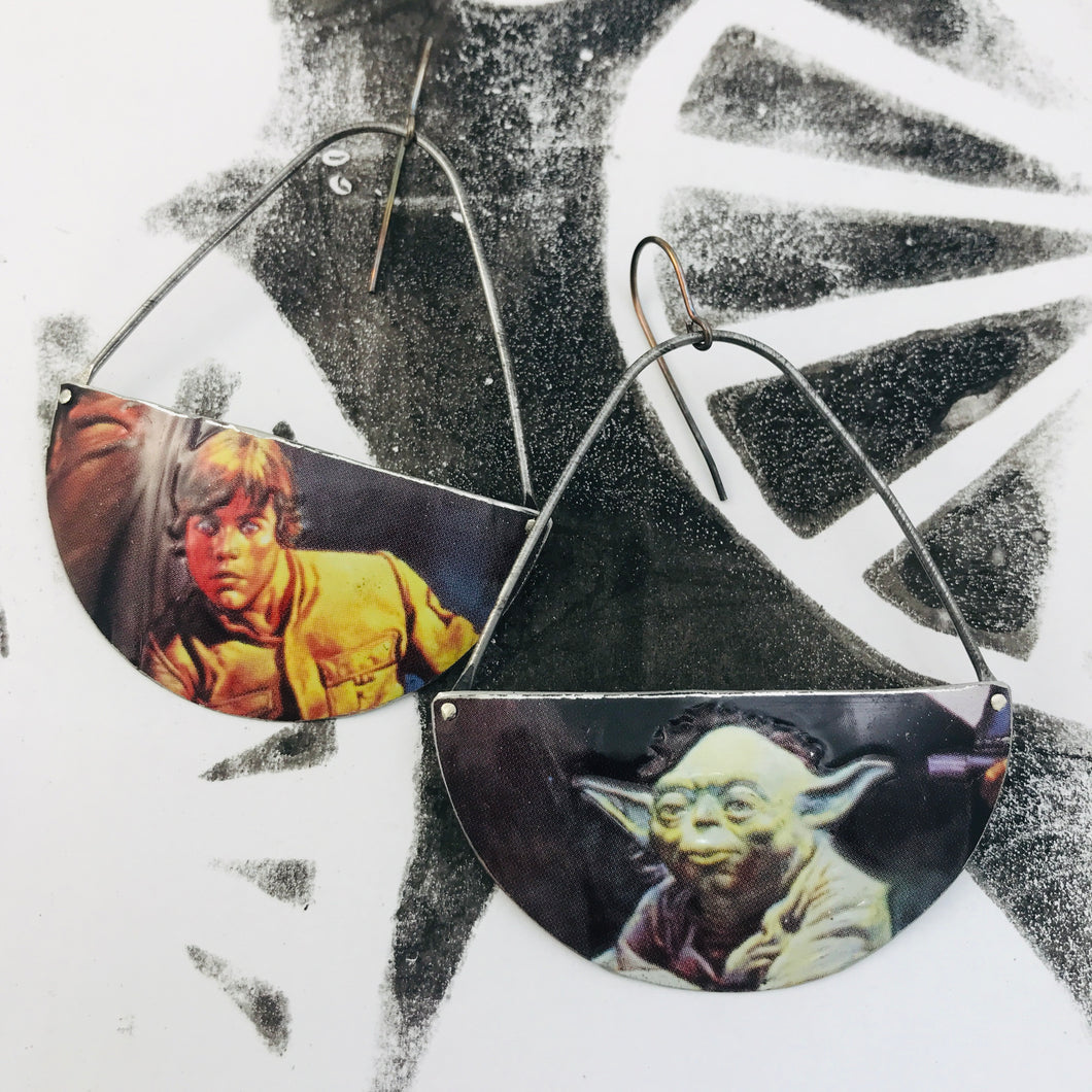 Luke & Yoda Upcycled Tin Earrings