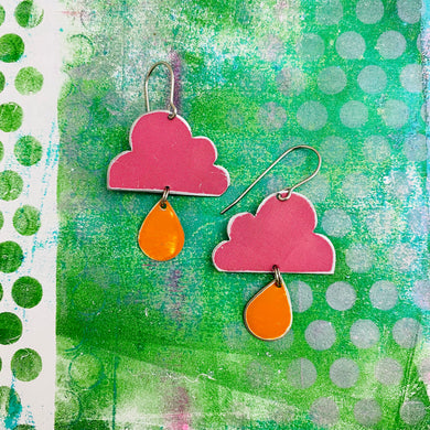 Sweet Cerise Rain Clouds Zero Waste Tin Earrings