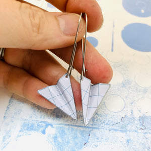 Graph Paper Airplanes Zero Waste Tin Earrings