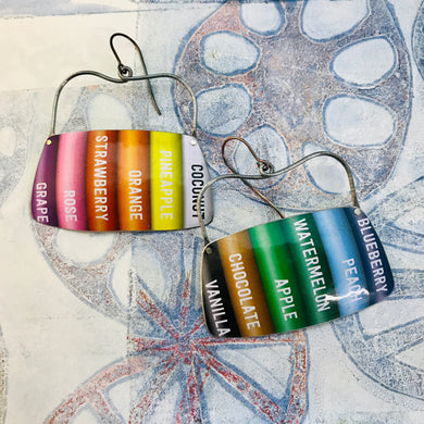 Colored Pencils Rounded Rectangles Zero Waste Tin Earrings