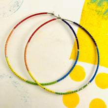 Load image into Gallery viewer, Rainbow Spiraled Tin Big Hoop Earrings