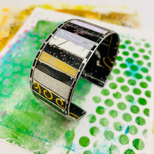 Load image into Gallery viewer, Folded &amp; Fenced Blacks Upcycled Tesserae Tin Cuff